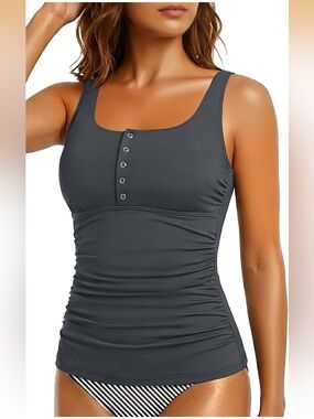 Tankini Top Only-Tummy Control Modest Bathing Suit Top No Bottom XL. 2402/bb11-1